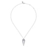 14K White Gold Diamond Drop Elongated Pear Shape Pendant Necklace - 0.83 ct