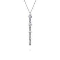 14K White Gold Diamond Drop Necklace