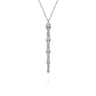 14K White Gold Diamond Drop Necklace - 0.5 ct
