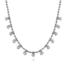 14K White Gold Diamond Drop Station Necklace - 0.5 ct