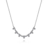 14K White Gold Diamond Droplet Link Necklace - 0.35 ct
