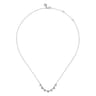 14K White Gold Diamond Droplet Link Necklace - 0.35 ct