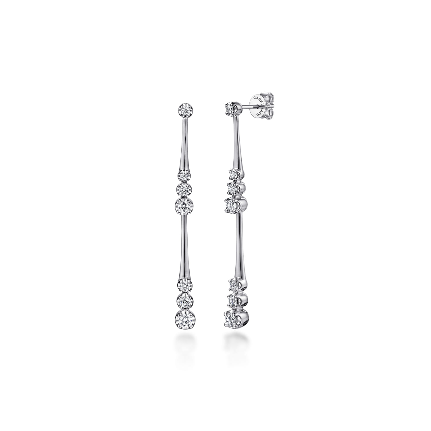 14K White Gold Diamond Earrings - 0.6 ct - Shot 1