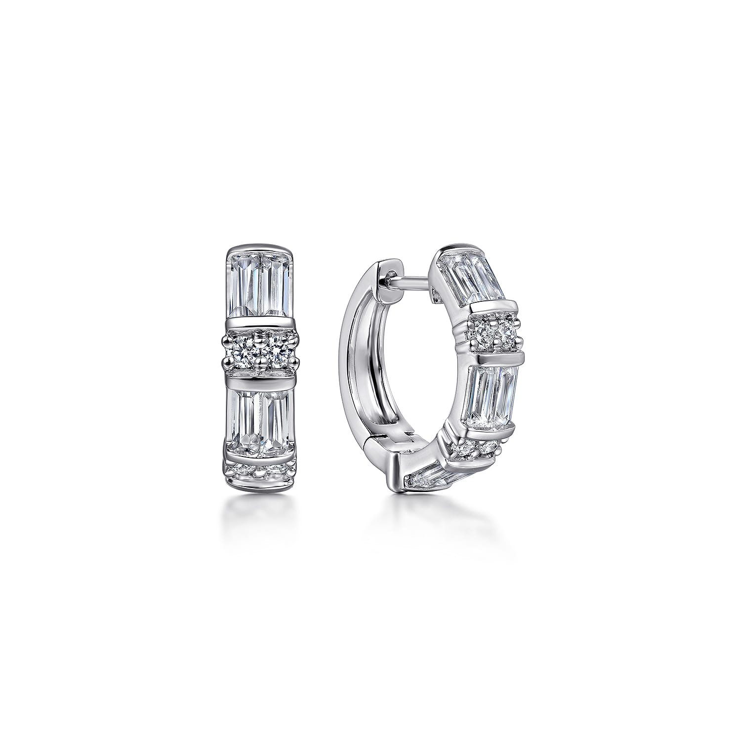 14K White Gold Diamond Earrings - 1.2 ct - Shot 1
