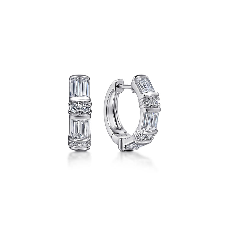 14K White Gold Diamond Earrings - 1.2 ct - Shot 1