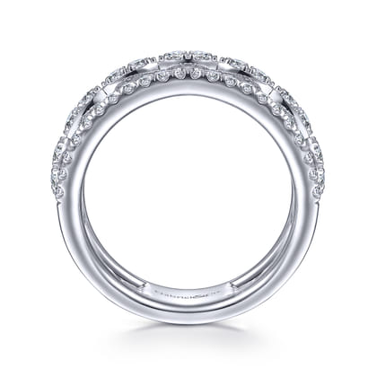 14K White Gold Diamond Easy Stackable Ring