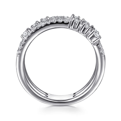14K White Gold Diamond Easy Stackable Ring