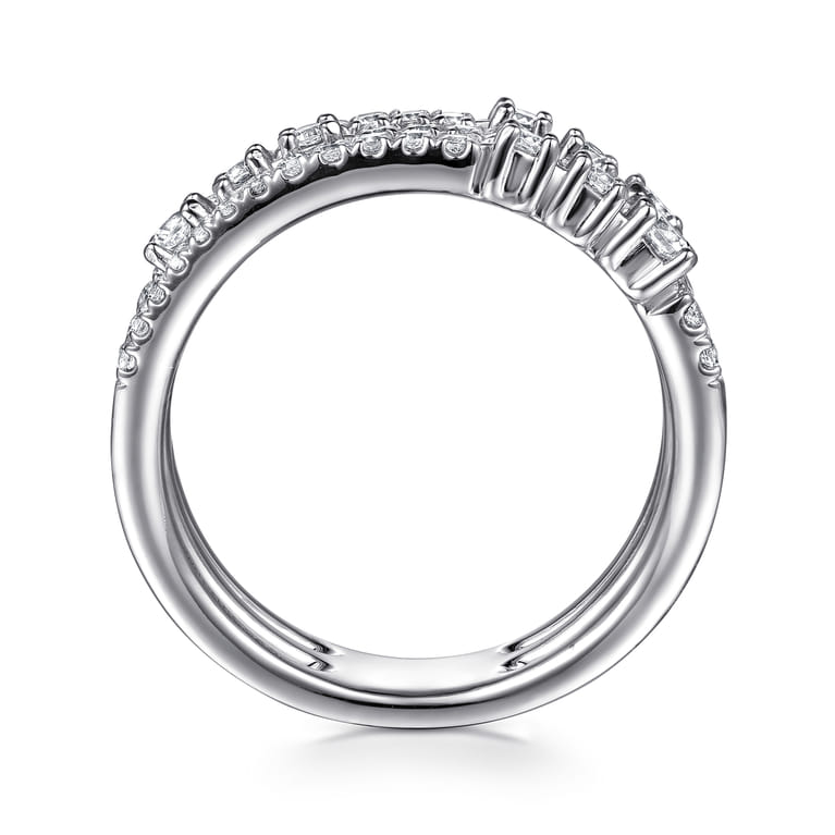 14K White Gold Diamond Easy Stackable Ring - 0.55 ct - Shot 2