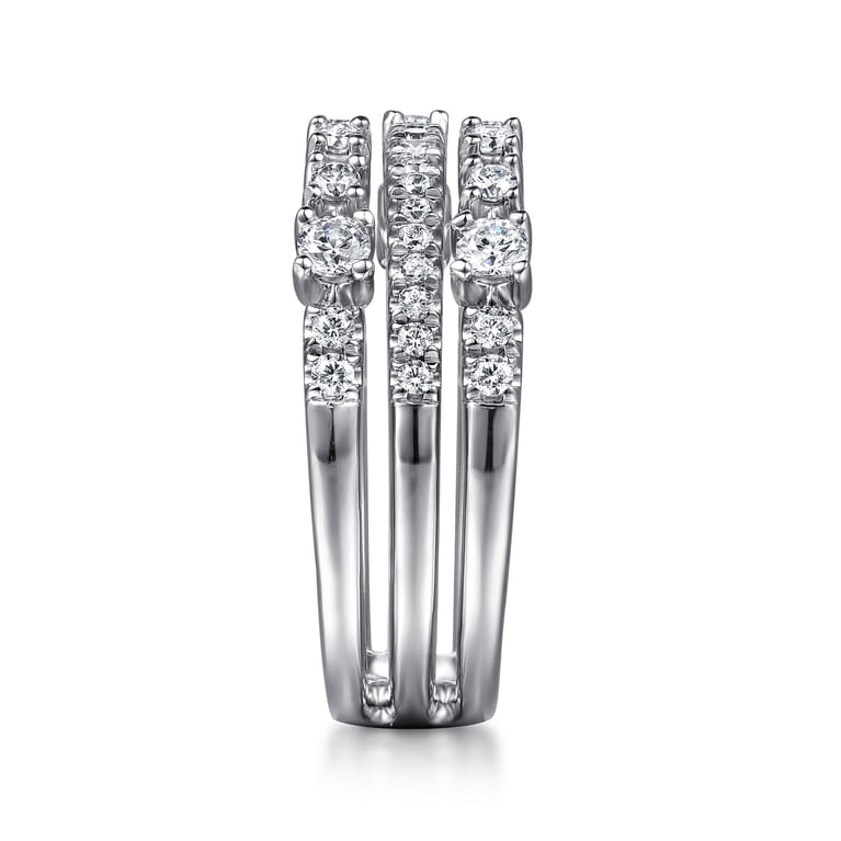 14K White Gold Diamond Easy Stackable Ring - 0.55 ct - Shot 4