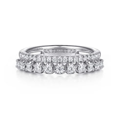 14K White Gold Diamond Easy Stackable Ring
