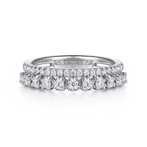 14K White Gold Diamond Easy Stackable Ring