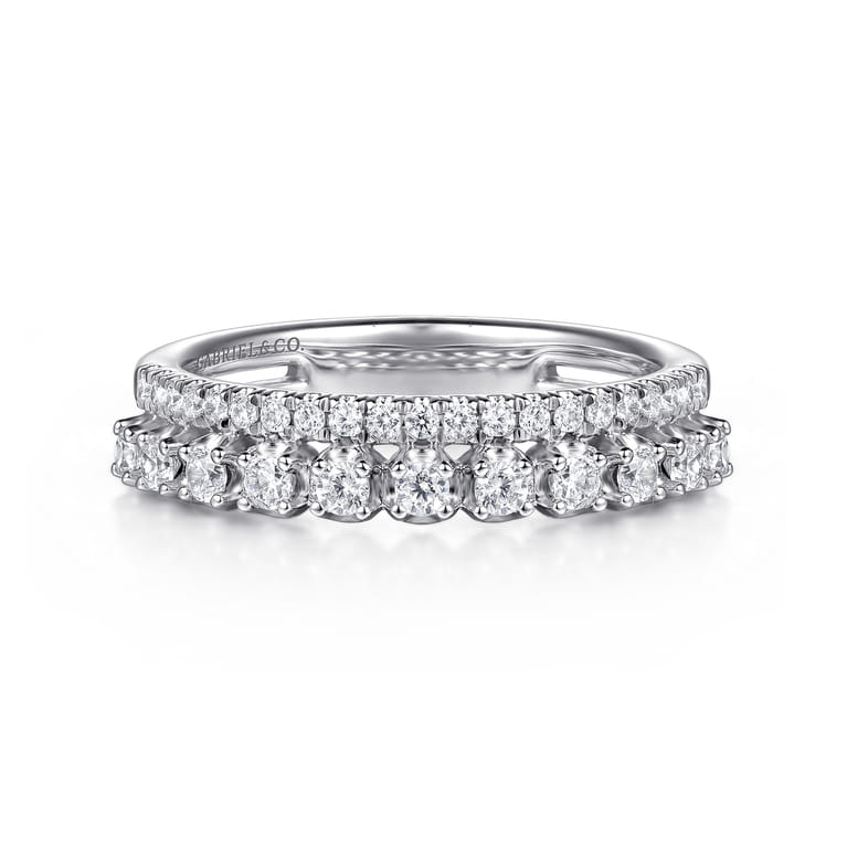 14K White Gold Diamond Easy Stackable Ring - 0.4 ct - Shot 1