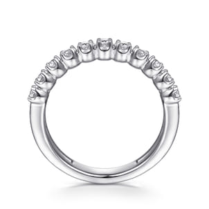 14K White Gold Diamond Easy Stackable Ring