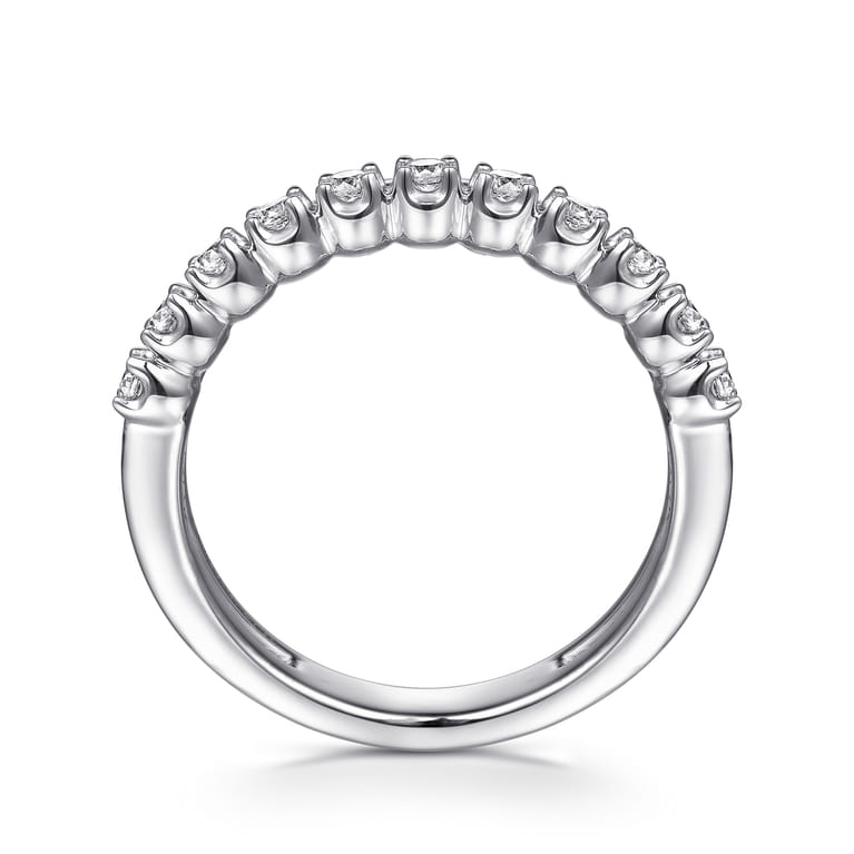 14K White Gold Diamond Easy Stackable Ring - 0.4 ct - Shot 2