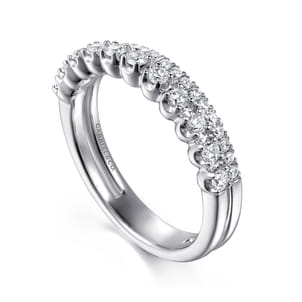 14K White Gold Diamond Easy Stackable Ring