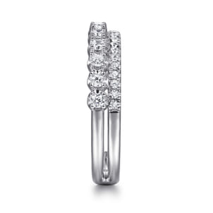 14K White Gold Diamond Easy Stackable Ring