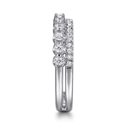 14K White Gold Diamond Easy Stackable Ring