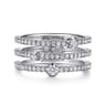 14K White Gold Diamond Easy Stackable Ring - 0.5 ct