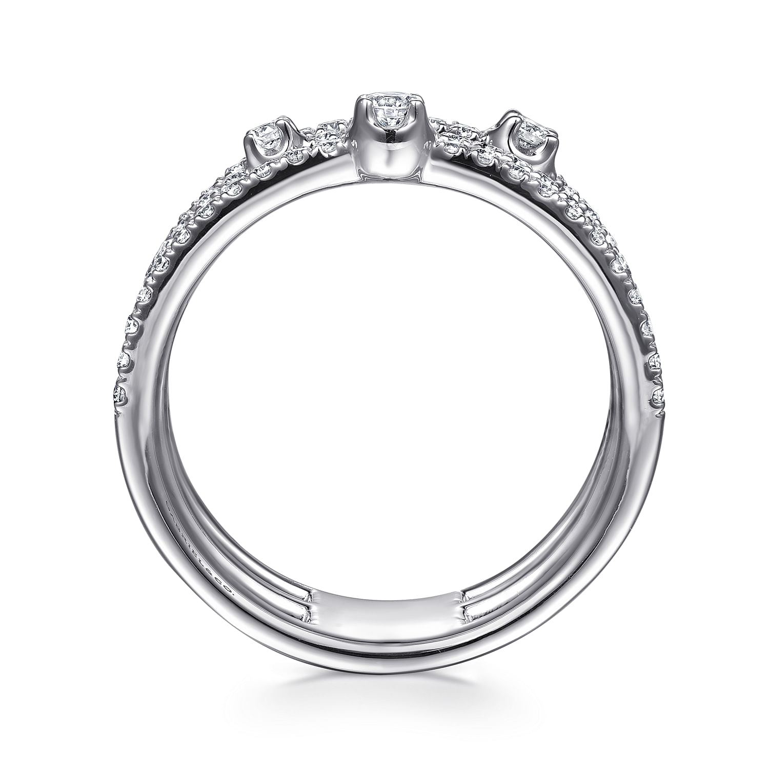 14K White Gold Diamond Easy Stackable Ring