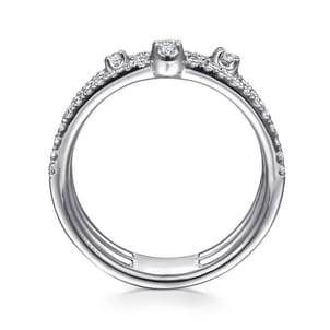 14K White Gold Diamond Easy Stackable Ring