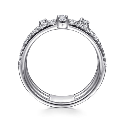 14K White Gold Diamond Easy Stackable Ring