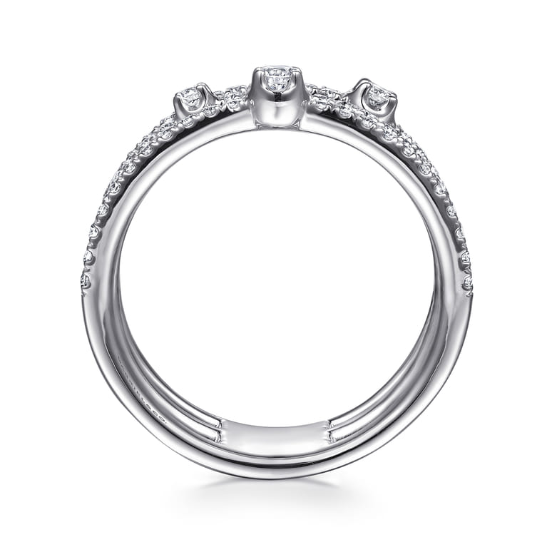 14K White Gold Diamond Easy Stackable Ring - 0.5 ct - Shot 2