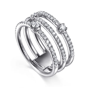 14K White Gold Diamond Easy Stackable Ring