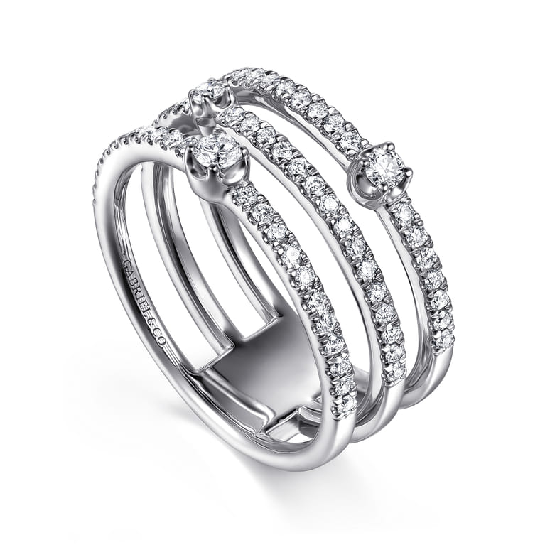 14K White Gold Diamond Easy Stackable Ring - 0.5 ct - Shot 3