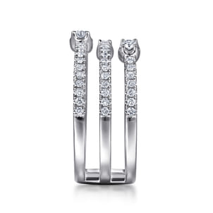 14K White Gold Diamond Easy Stackable Ring