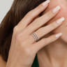 14K White Gold Diamond Easy Stackable Ring - 0.5 ct