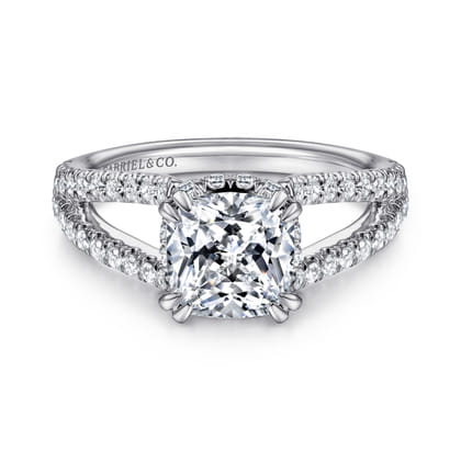 14K White Gold Diamond Engagement Ring