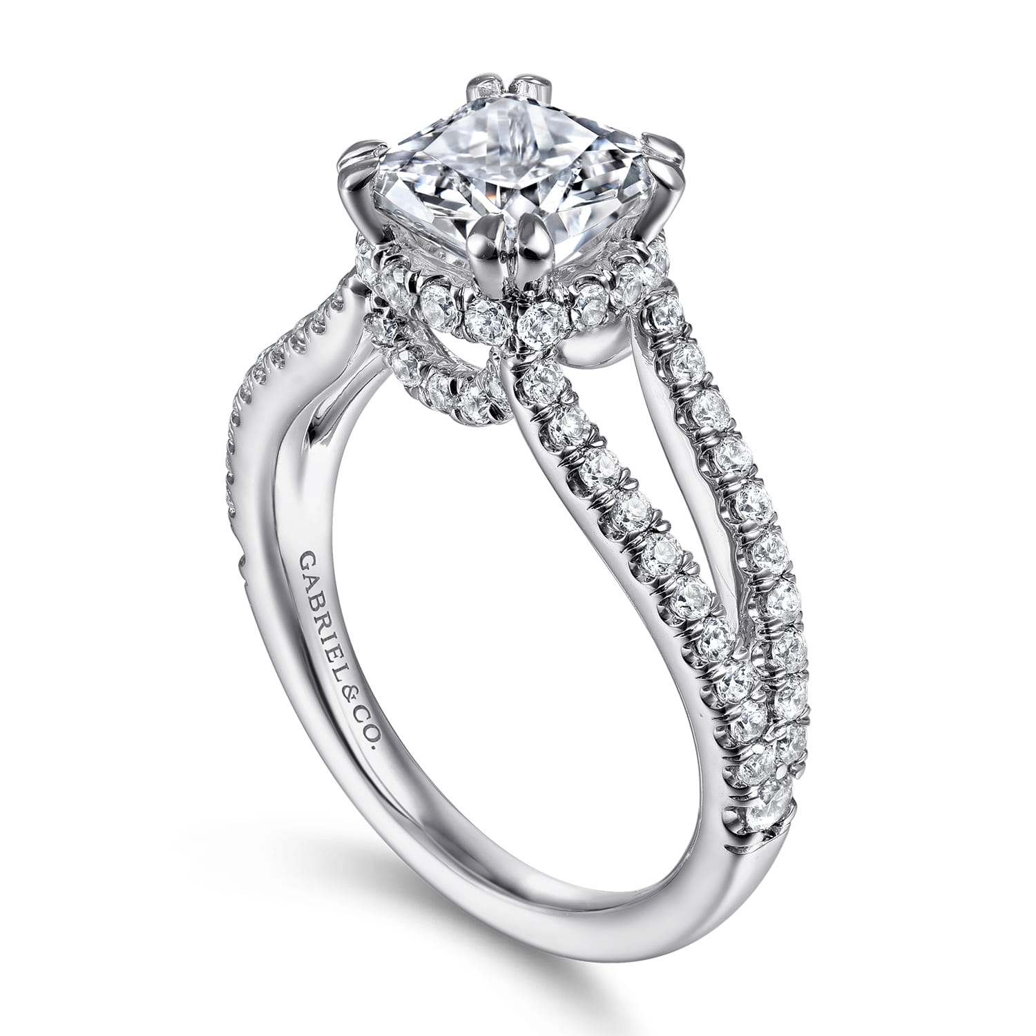 14K White Gold Diamond Engagement Ring