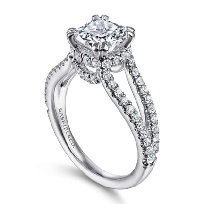 14K White Gold Diamond Engagement Ring