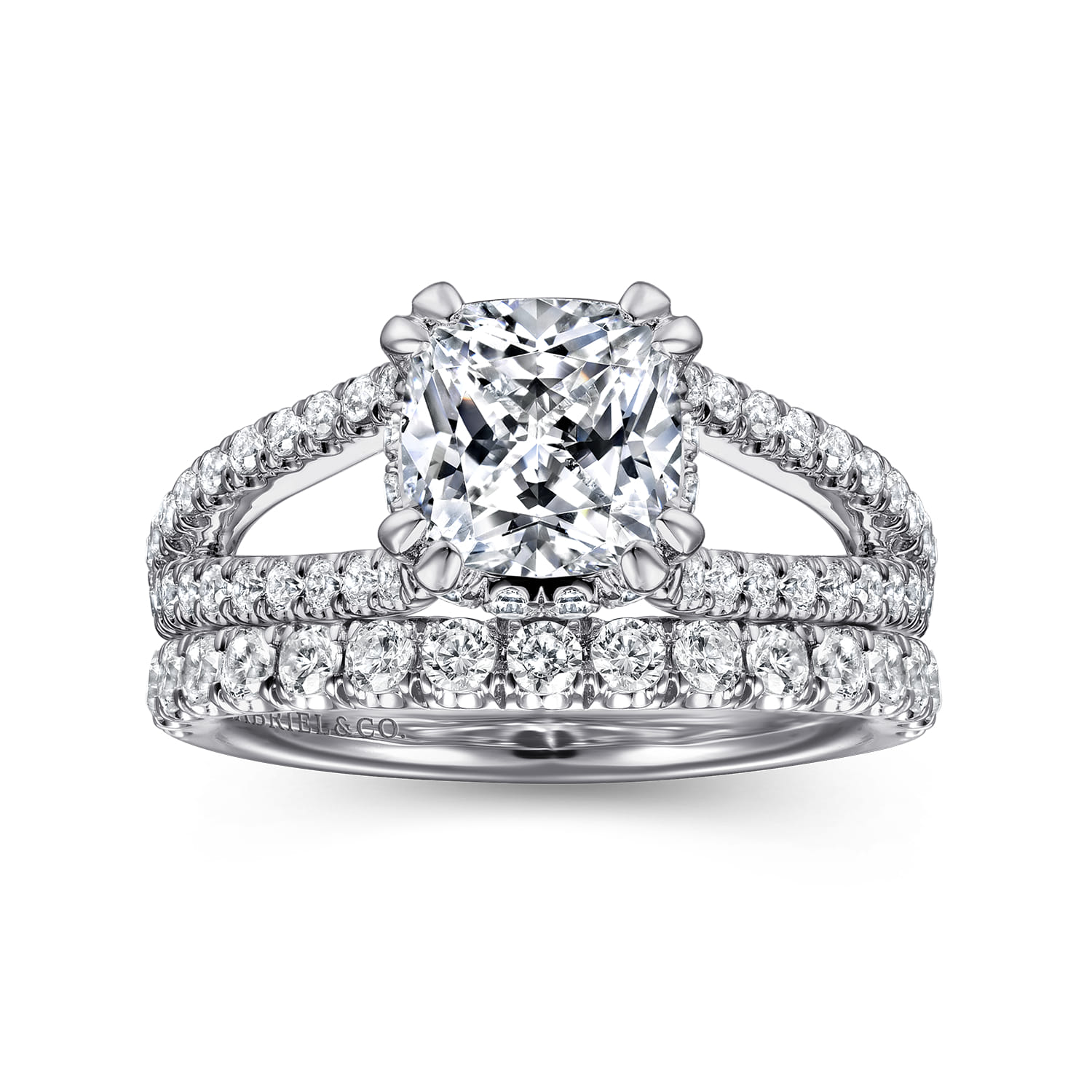 14K White Gold Diamond Engagement Ring