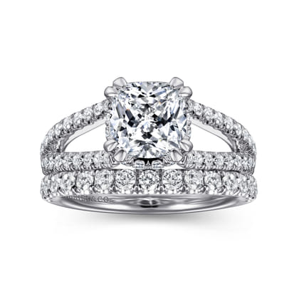 14K White Gold Diamond Engagement Ring