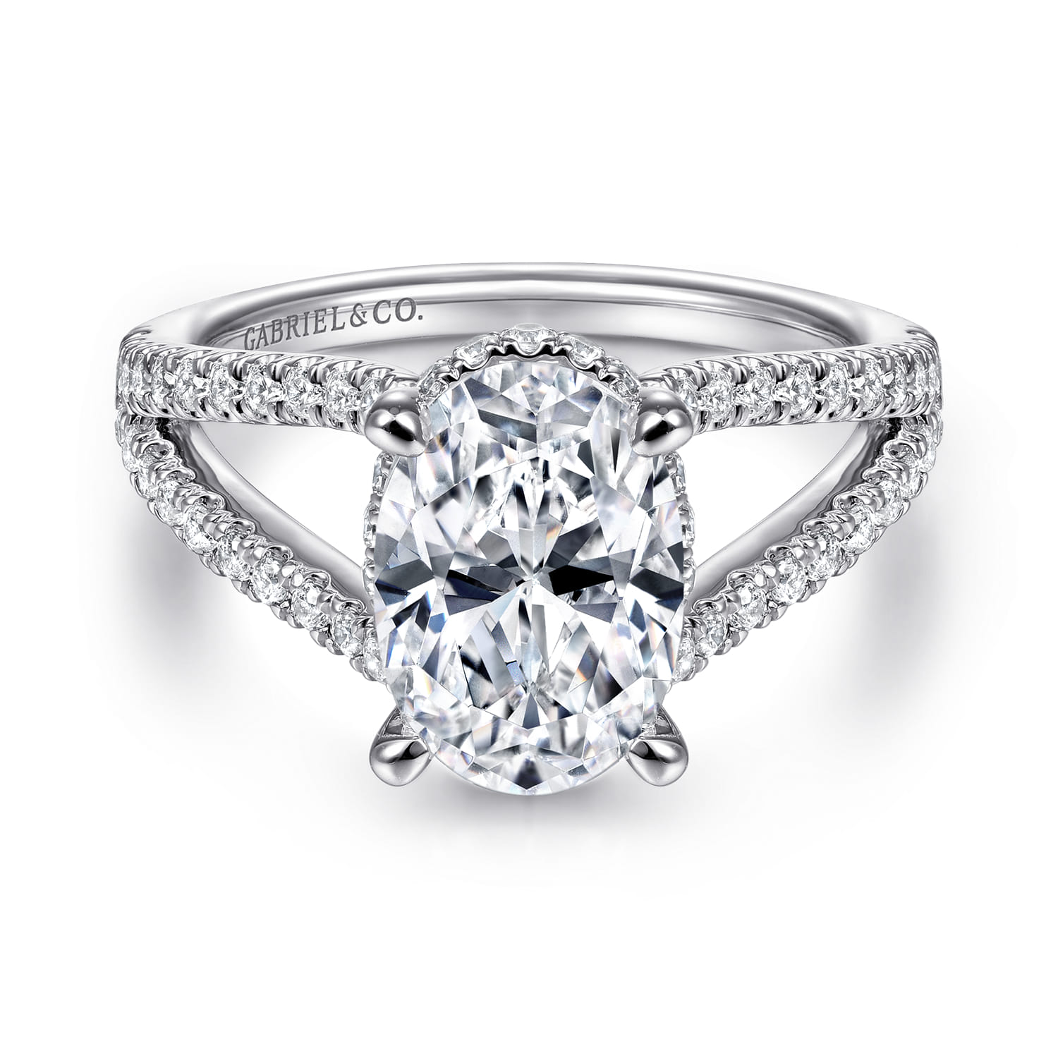14K White Gold Diamond Engagement Ring
