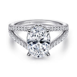 14K White Gold Diamond Engagement Ring