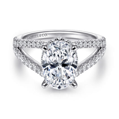 14K White Gold Diamond Engagement Ring