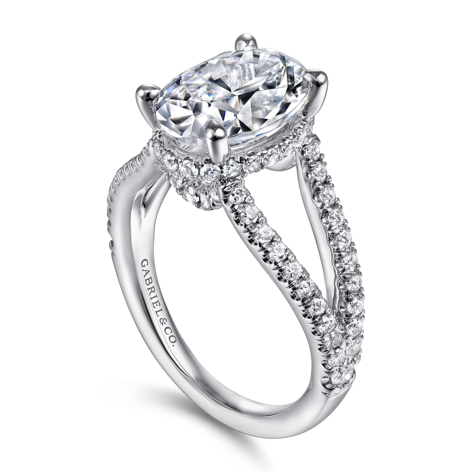 14K White Gold Diamond Engagement Ring