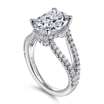 14K White Gold Diamond Engagement Ring