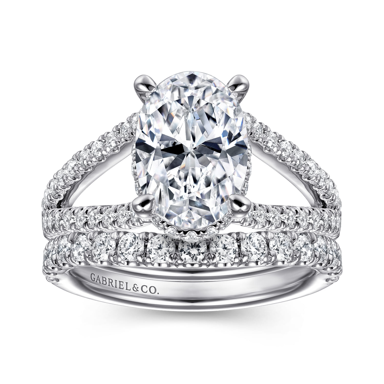 14K White Gold Diamond Engagement Ring