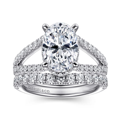 14K White Gold Diamond Engagement Ring