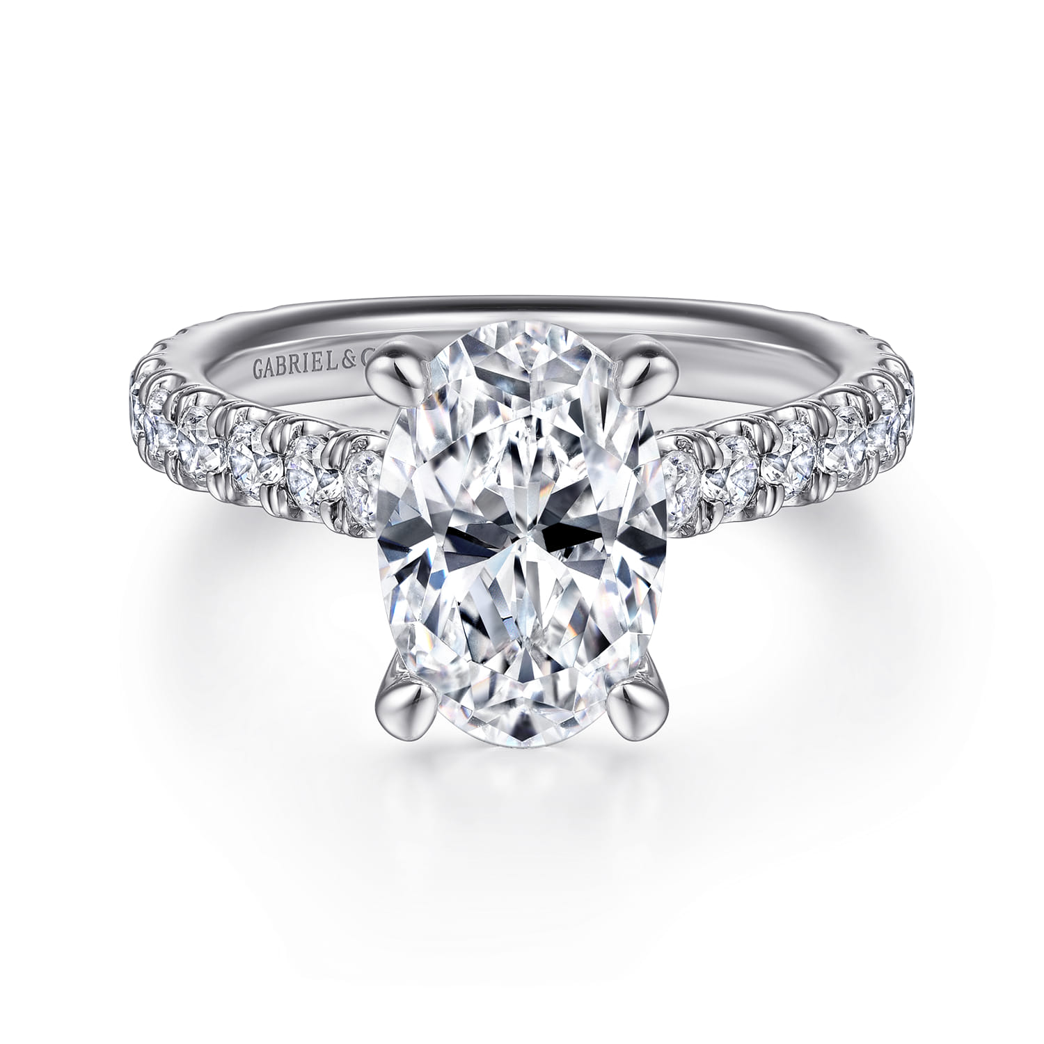 14K White Gold Diamond Engagement Ring