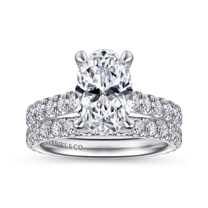 14K White Gold Diamond Engagement Ring