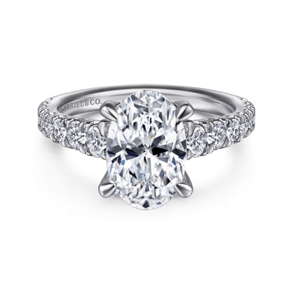 14K White Gold Diamond Engagement Ring