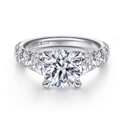 14K White Gold Diamond Engagement Ring