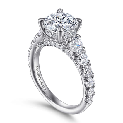 14K White Gold Diamond Engagement Ring