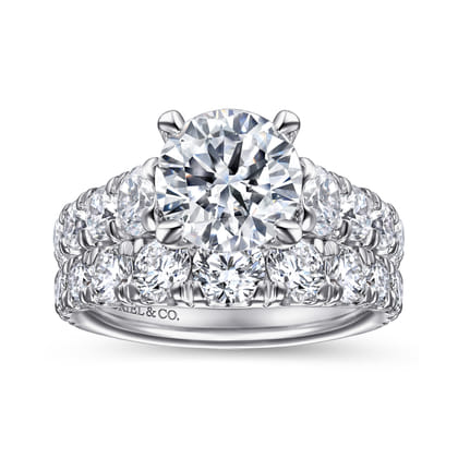 14K White Gold Diamond Engagement Ring