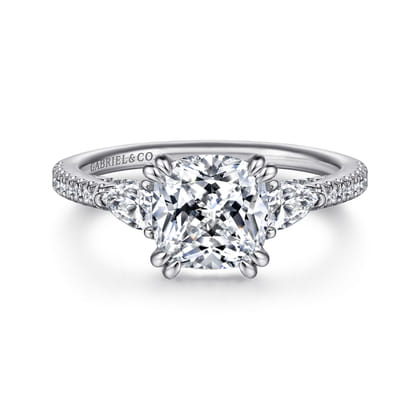 14K White Gold Diamond Engagement Ring