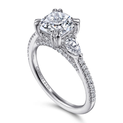 14K White Gold Diamond Engagement Ring